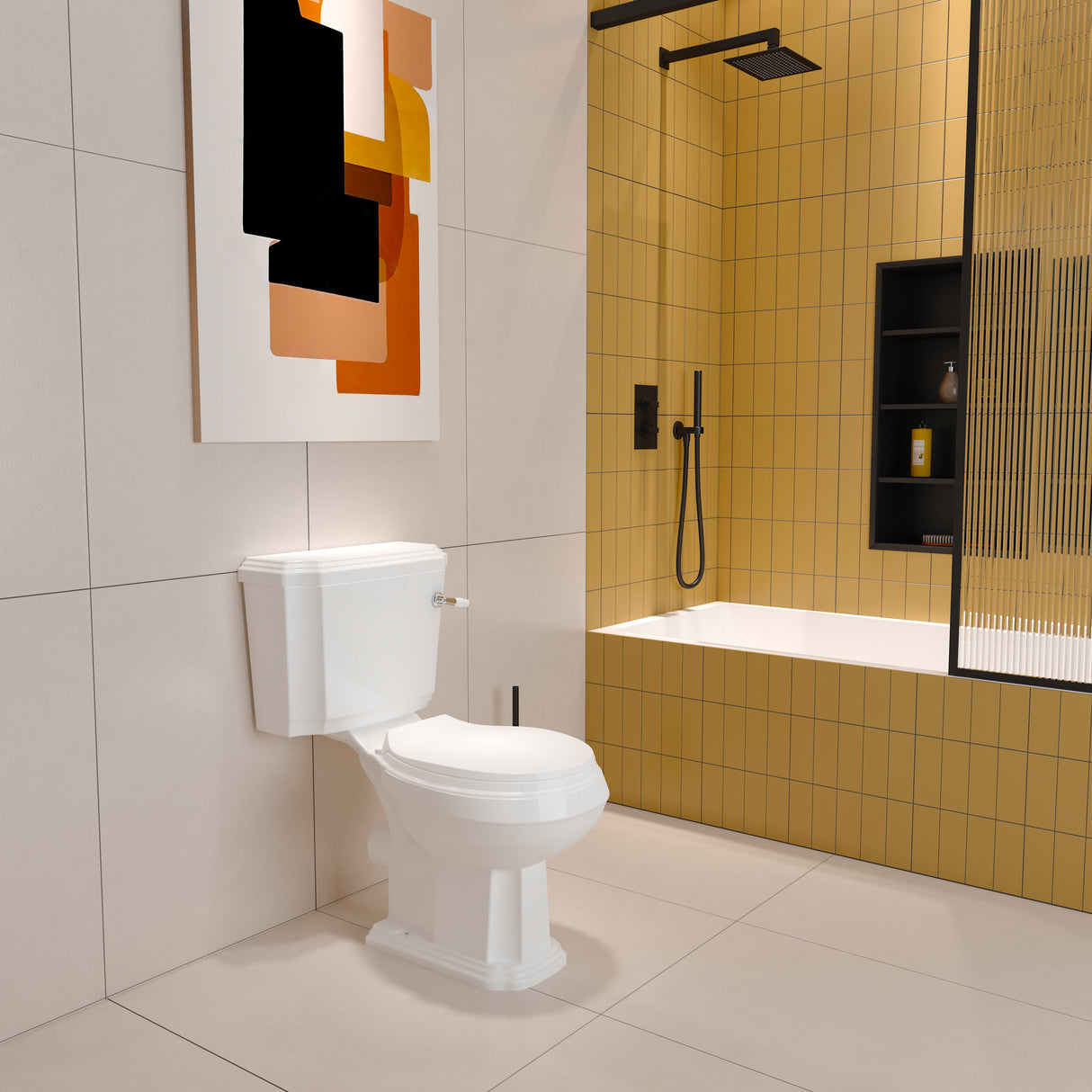 Modern Splash Wall Toilet White-TO-A022+TO-B022