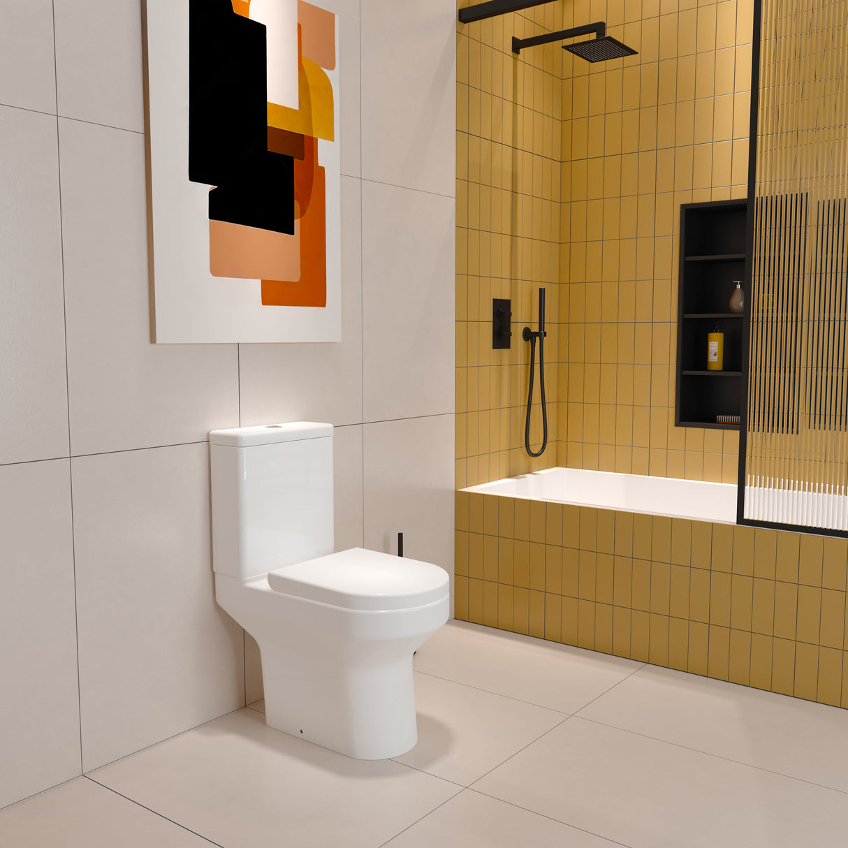 Modern Splash Wall Toilet White-TO-A032+TO-B032