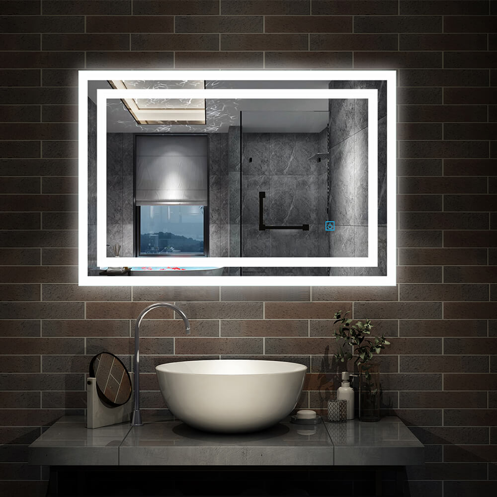 Modern Splash LED Rectangle Mirror