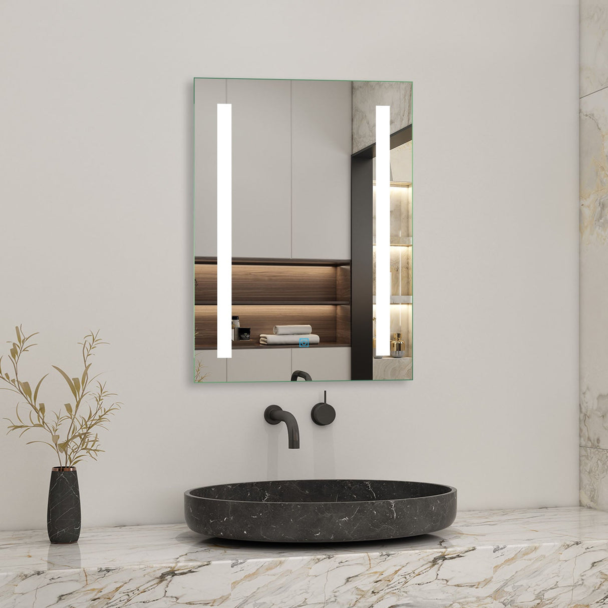 Modern Splash LED Rectangle Mirror