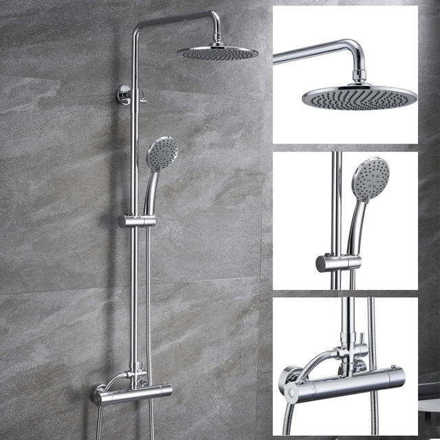 Modern Splash Steel Thermostatic Shower Mixer