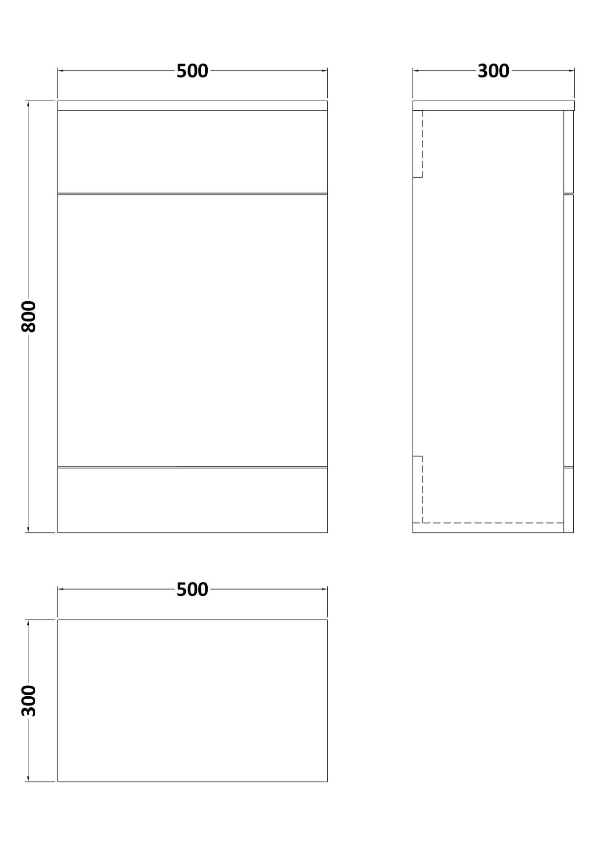 Halite 500mm Matt Grey Floor Standing WC Unit