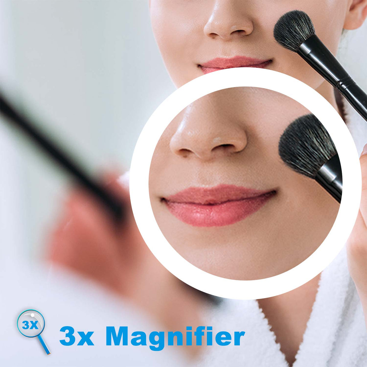 Modern Splash Bluetooth LED Mirror with Demister Pad 3x Magnifier