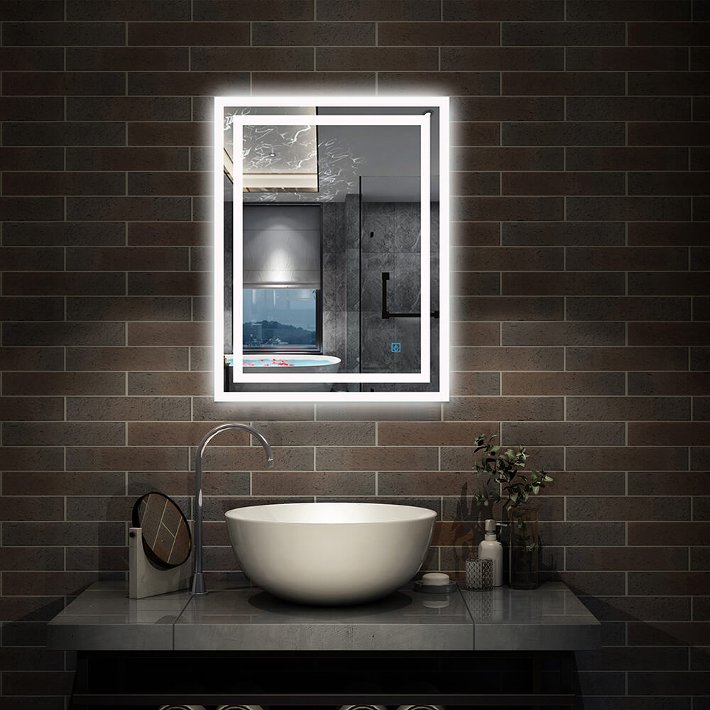 Modern Splash LED Rectangle Mirror