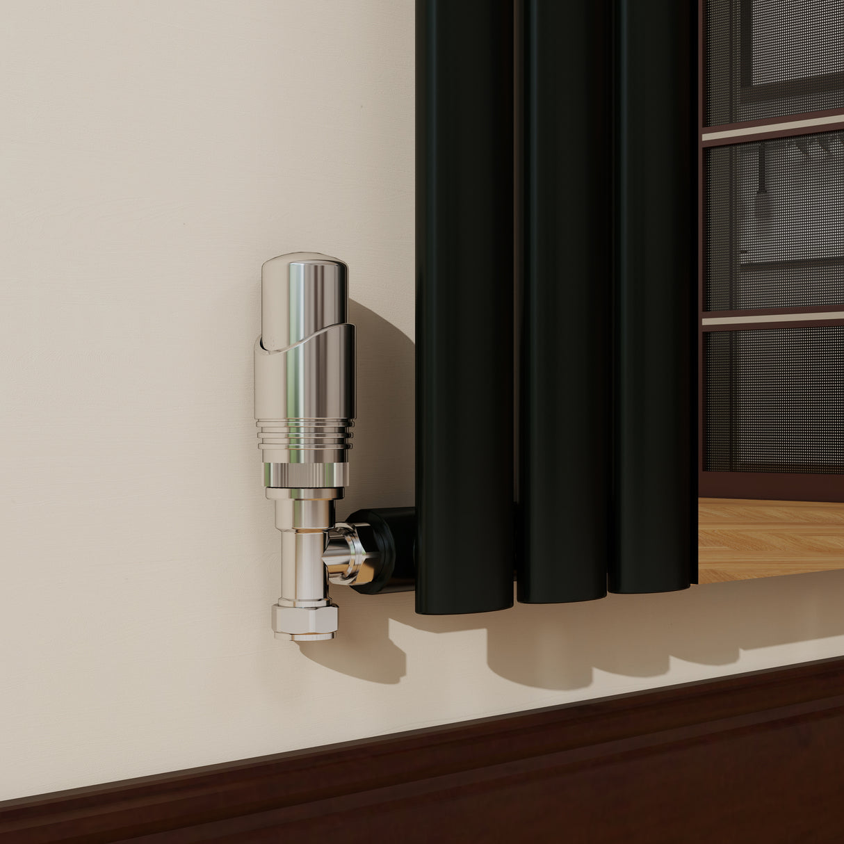 Modern Splash Vertical Oval Column Mirror Radiator 1800x499mm Single