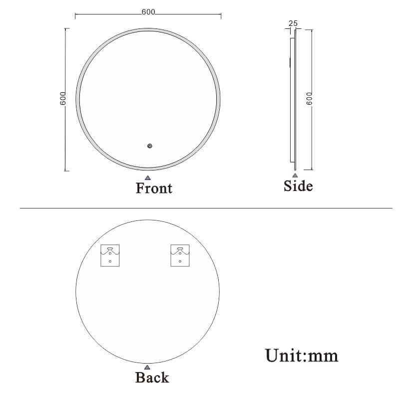Modern Splash LED Round Mirror