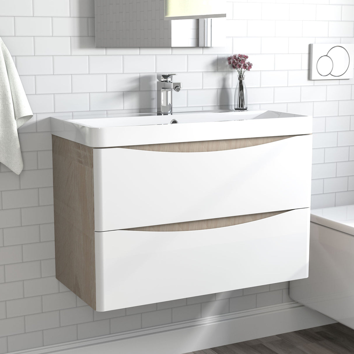 Modern Splash White Oak Vanity Units-Y-311A+Y-T310C