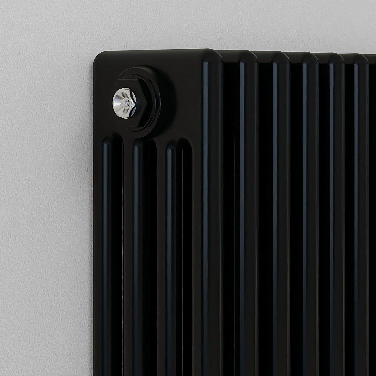 Modern Splash Cast Iron Black Radiator Details