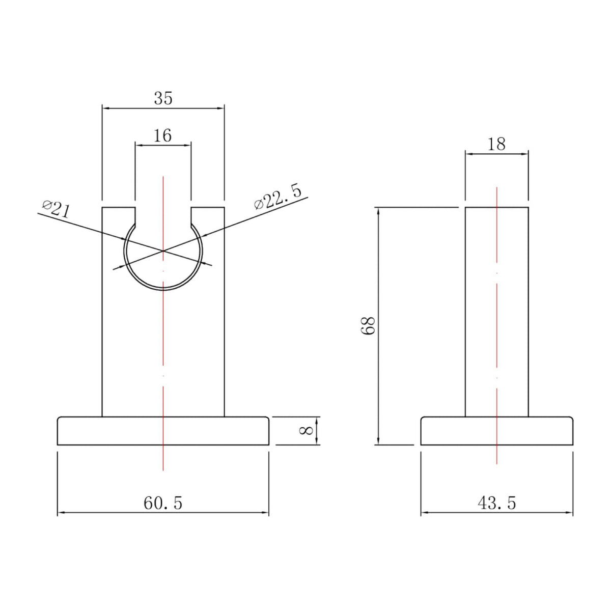 Modern Splash Chrome Shower Wall Bracket