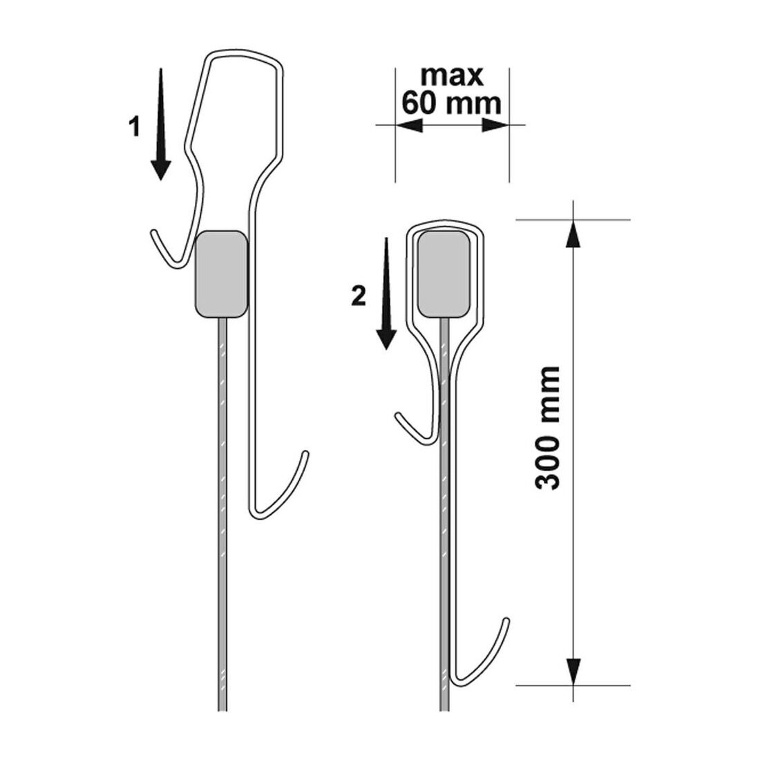 Modern Splash Chrome Enclosure Hook For Framed Enclosures