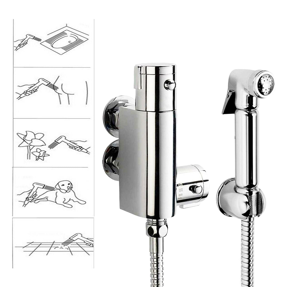 Modern Splash Chrome Thermostatic Shower Mixer