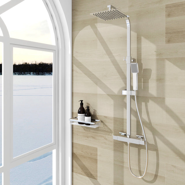 Modern Splash Chrome Thermostatic Shower Mixer-H-17