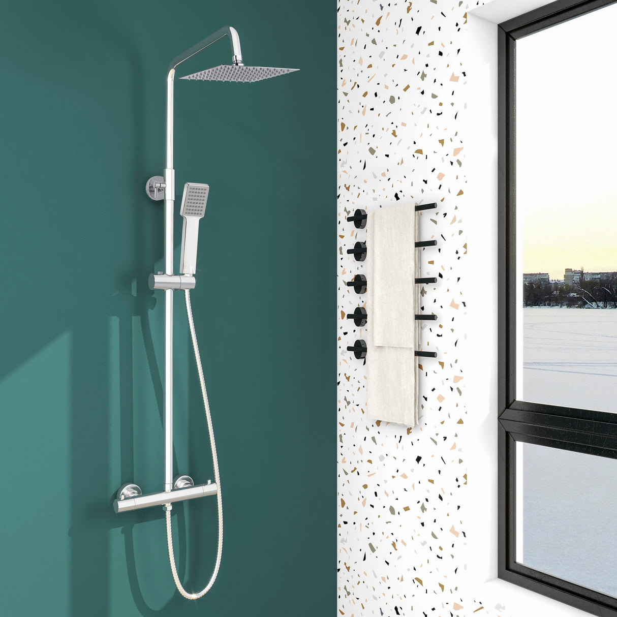 Modern Splash Chrome Thermostatic Shower Mixer