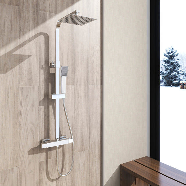 Modern Splash Chrome Thermostatic Shower Set-H-17