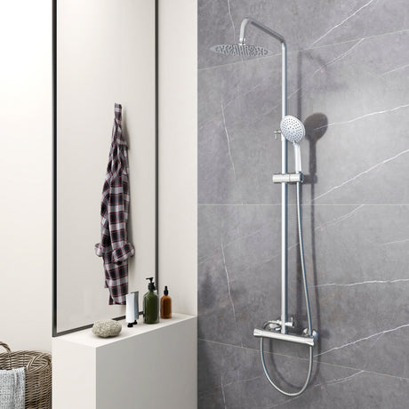 Modern Splash Chrome Thermostatic Shower Set