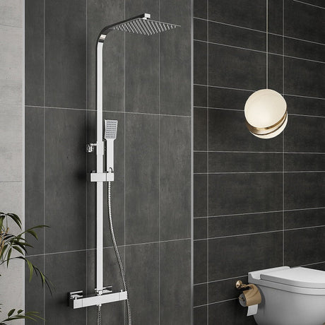 Modern Splash Chrome Thermostatic Shower Set