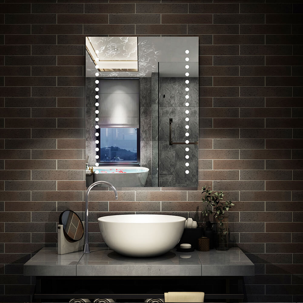 Modern Splash LED Rectangle Mirror