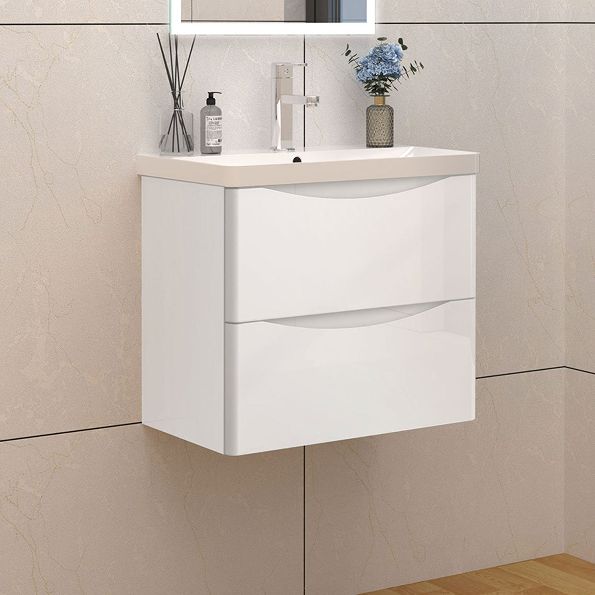 Modern Splash White Wall Hung Vanity Units