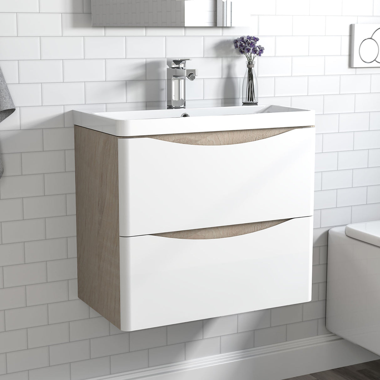 Modern Splash White Oak Vanity Units