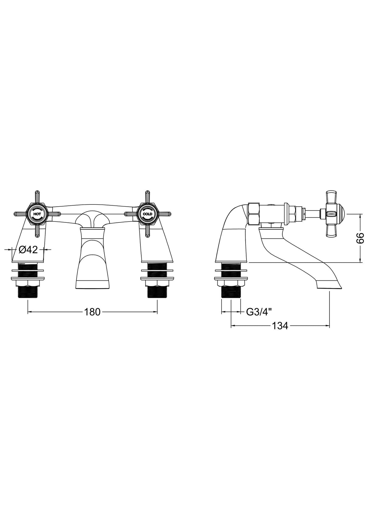 Modern Splash Alderton Brushed Brass Bath Filler