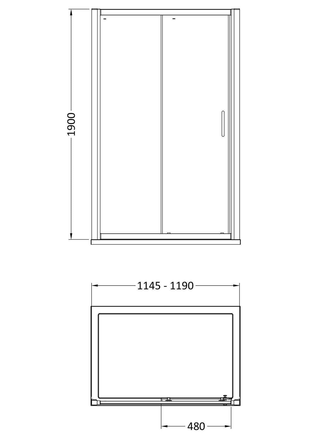 Modern Splash 1200mm Brushed Brass Sliding Shower Door