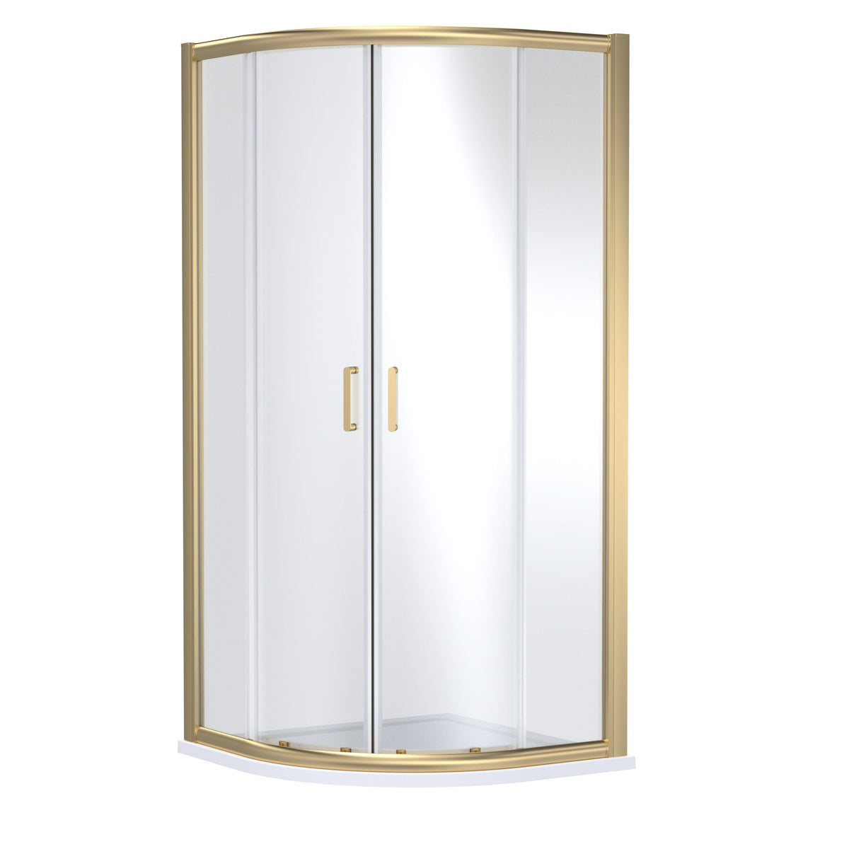 Modern Splash 1000mm Brushed Brass Quadrant Shower Enclosure