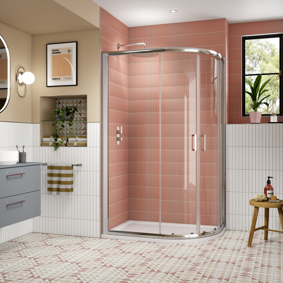 Modern Splash 1200mm Chrome Offset Quadrant Shower Enclosure