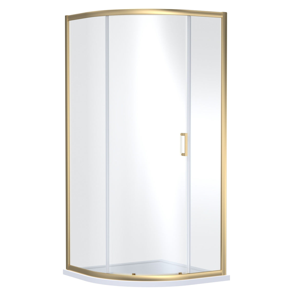 Modern Splash 900mm Brushed Brass Single Entry Curved Shower Enclosure
