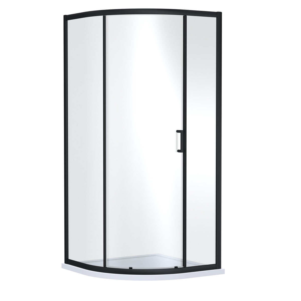 Modern Splash 900mm Matt Black Single Entry Curved Shower Enclosure