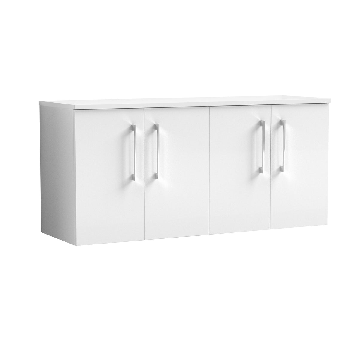 Modern Splash 1200mm Gloss White 2 Door Wall Hung Vanity Unit With Co-ordinating Worktop