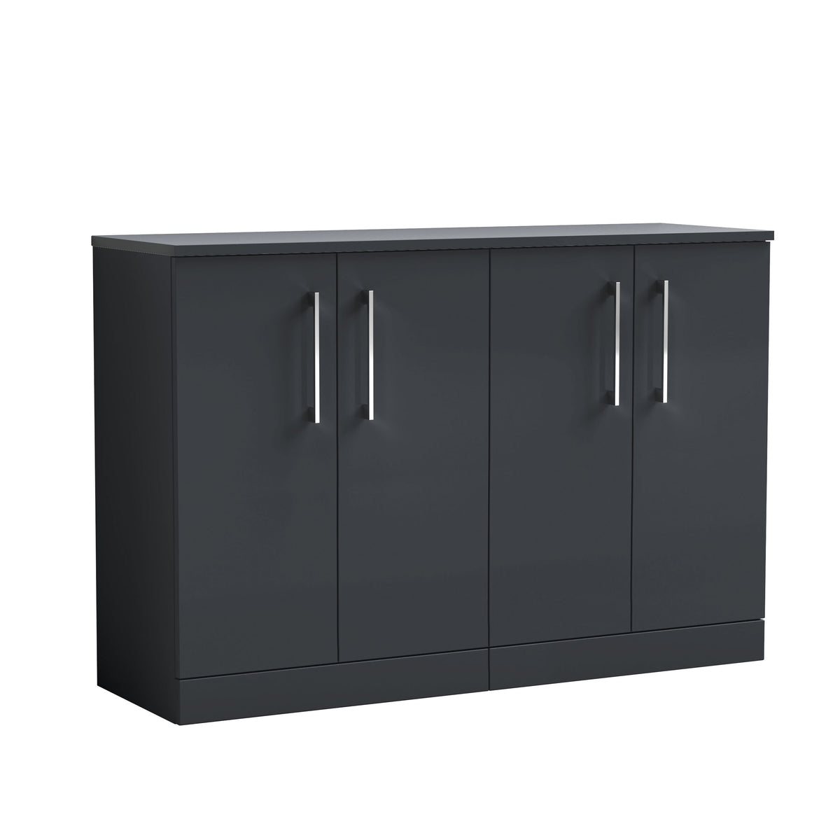 Modern Splash 1200mm Soft Black 2 Door Floor Standing Vanity Unit With Co-ordinating Worktop