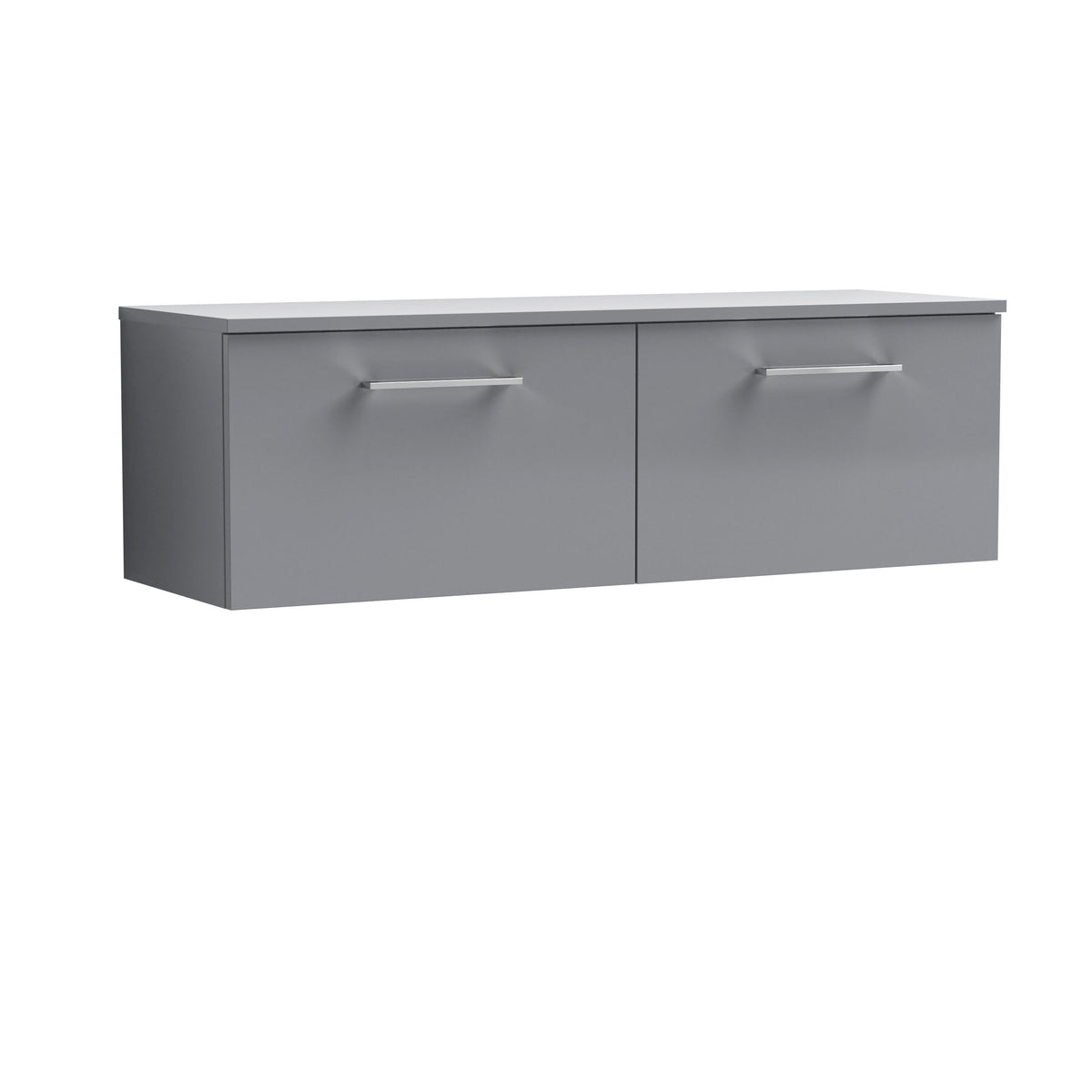 Modern Splash 1200mm Slate Grey 2 Drawer Wall Hung Vanity Unit With Co-ordinating Worktop
