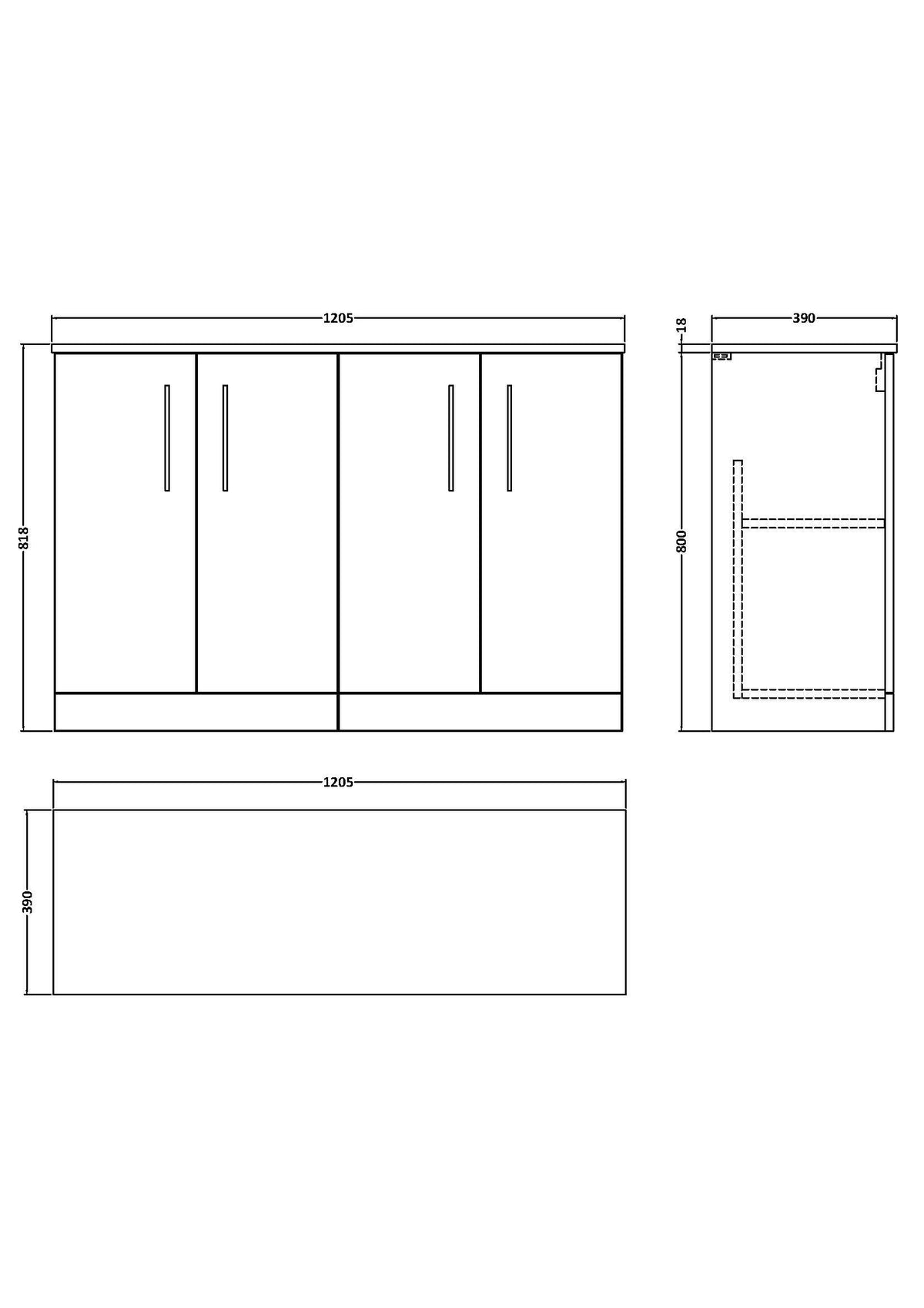 Modern Splash 1200mm Solace Oak2 Door Floor Standing Vanity Unit With Co-ordinating Worktop