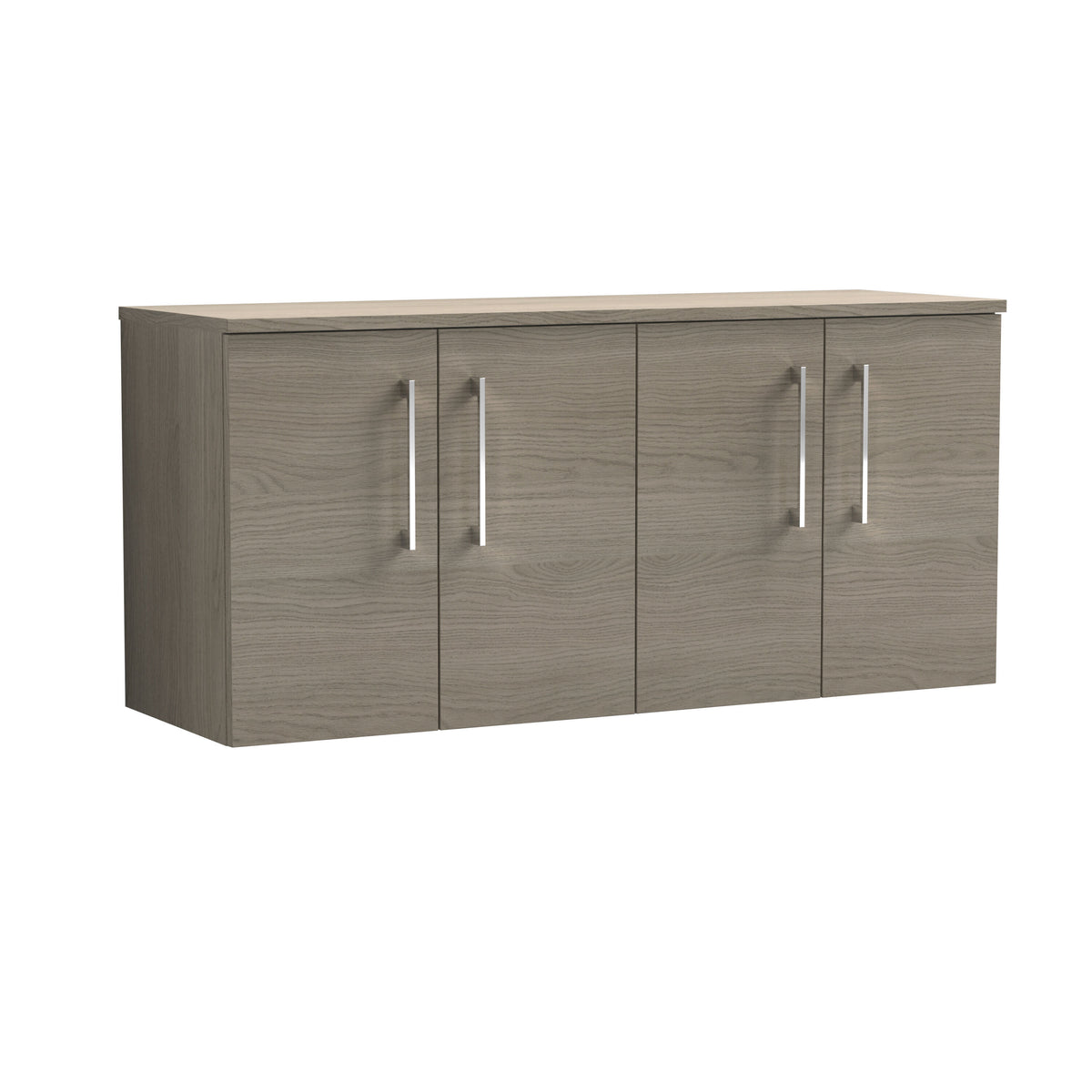Modern Splash 1200mm Solace Oak 2 Door Wall Hung Vanity Unit With Co-ordinating Worktop