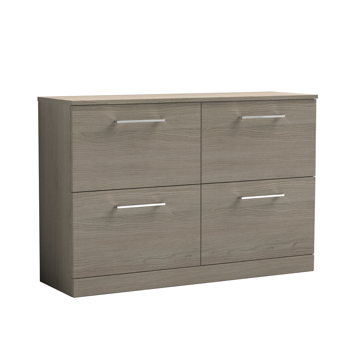 Modern Splash 1200mm Solace Oak 4 Drawer Floor Standing Vanity Unit With Co-ordinating Worktop