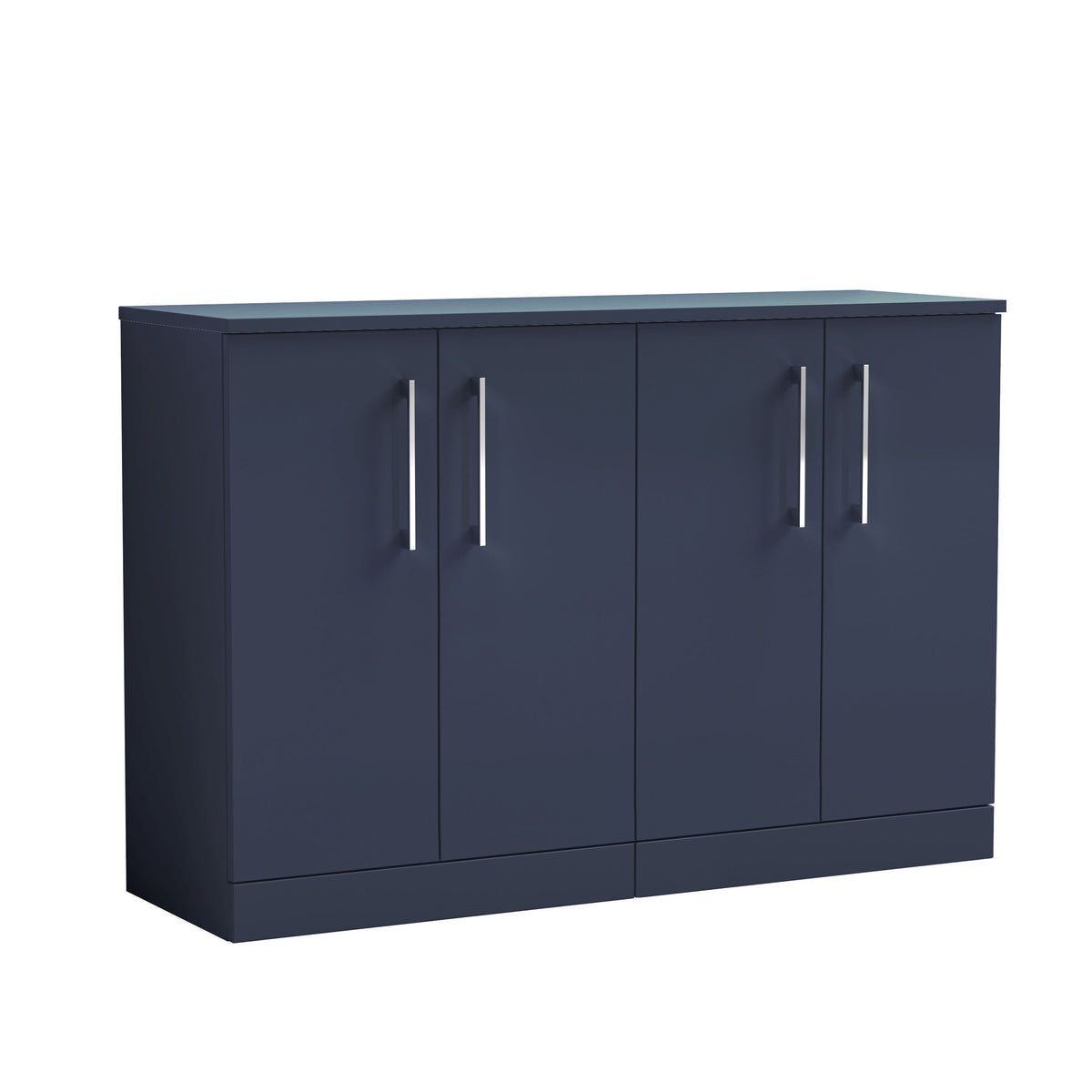 Modern Splash 1200mm Midnight Blue 4 Door Floor Standing Vanity Unit With Co-ordinating Worktop