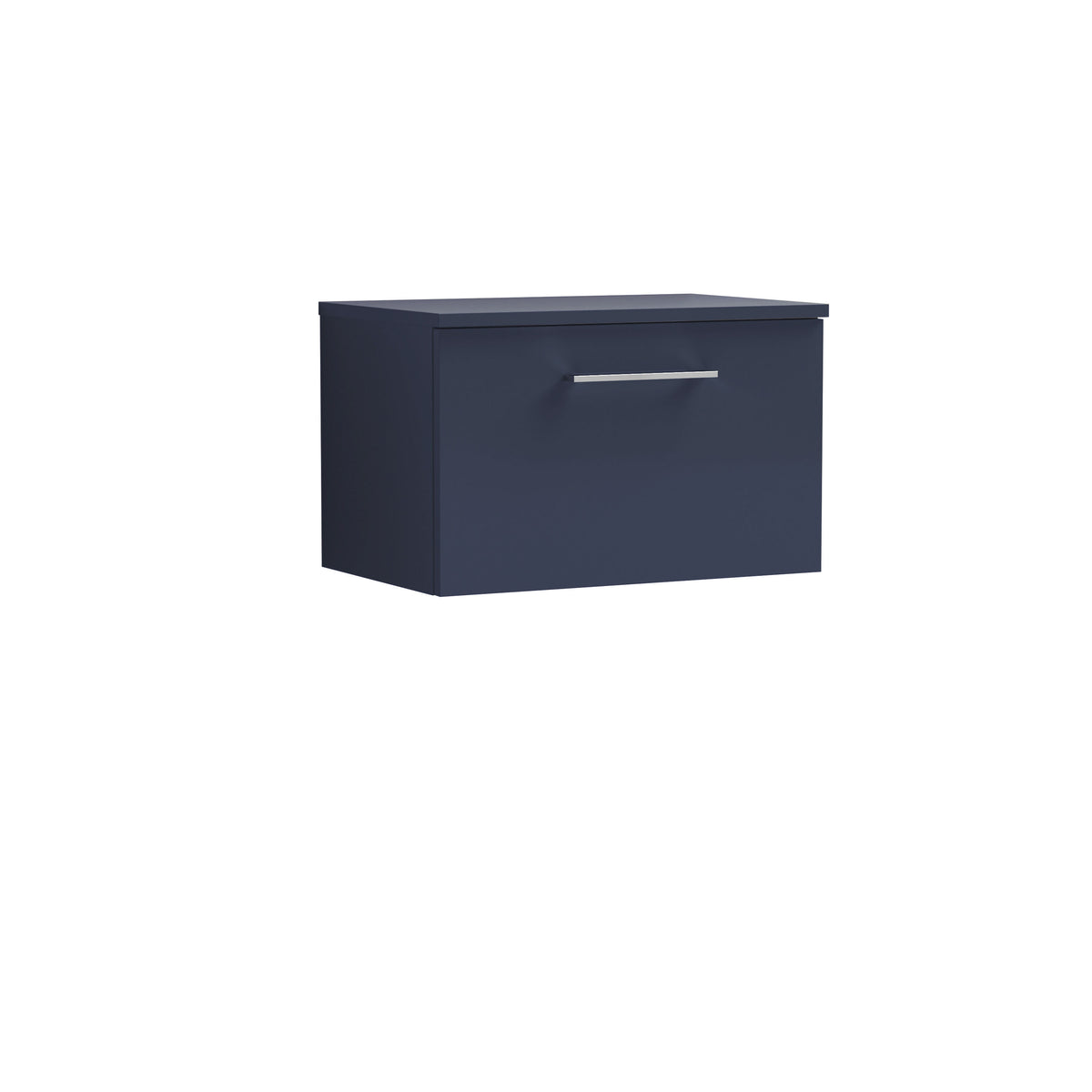 Modern Splash 600mm Midnight Blue 1 Drawer Wall Hung Vanity Unit With Co-ordinating Worktop