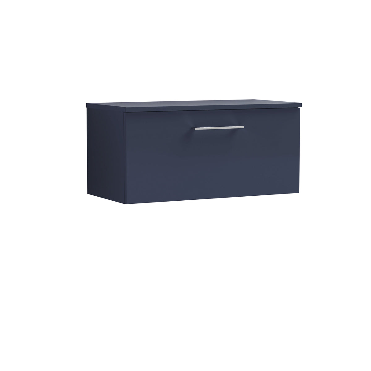 Modern Splash 800mm Midnight Blue 1 Drawer Wall Hung Vanity Unit With Co-ordinating Worktop