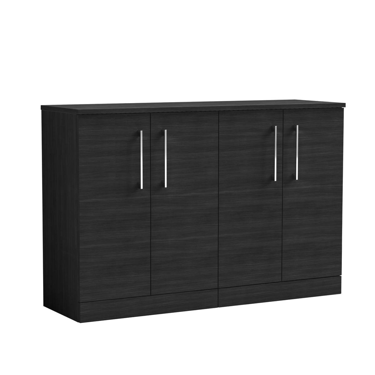 Modern Splash 1200mm Charcoal Black 2 Door Floor Standing Vanity Unit With Co-ordinating Worktop