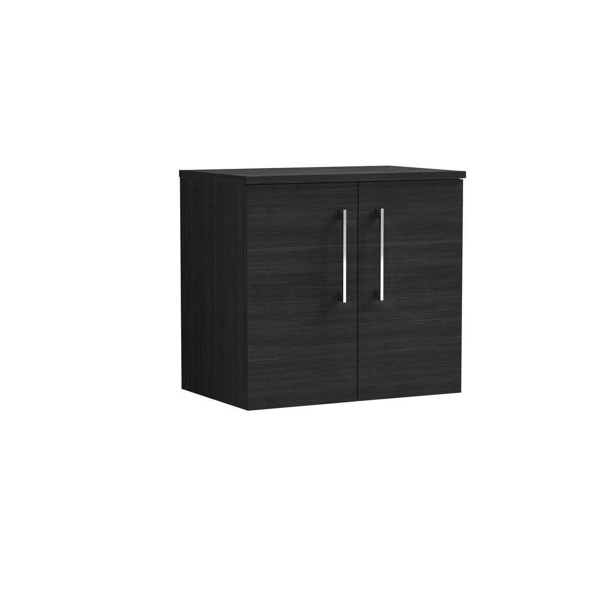 Modern Splash 600mm Charcoal Black 2 Door Wall Hung Charcoal Black Vanity Unit With Co-ordinating Worktop