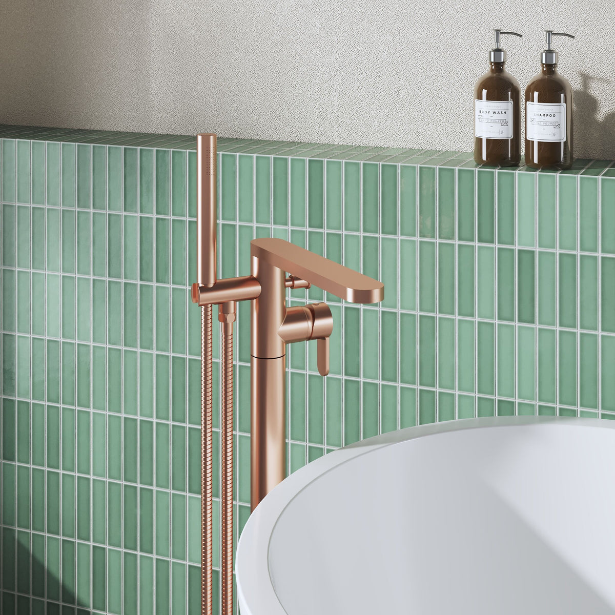 Modern Splash Brushed Bronze Bath Shower Mixer With Kit