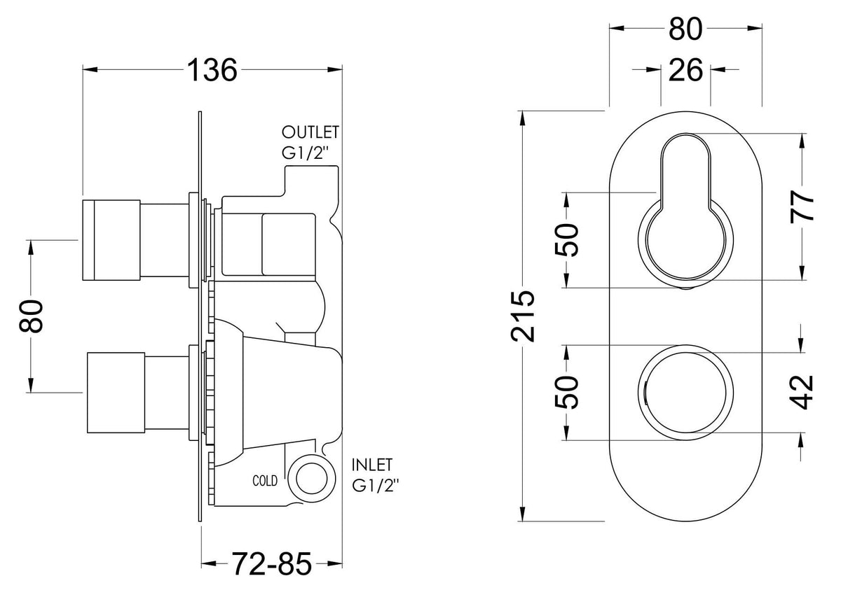 Modern Splash Brushed Bronze Twin Thermostatic Shower Valve