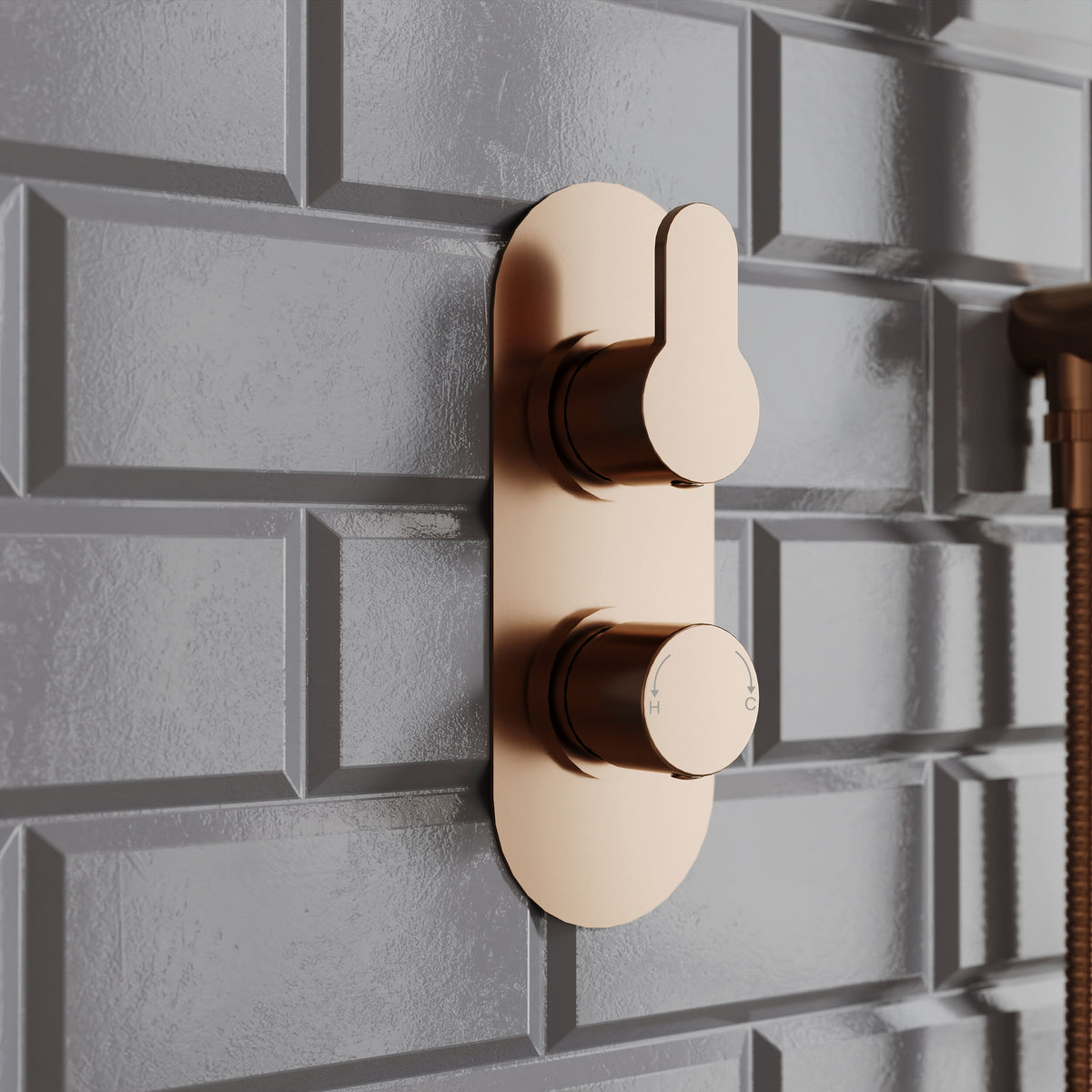 Modern Splash Brushed Bronze Twin Thermostatic Shower Valve