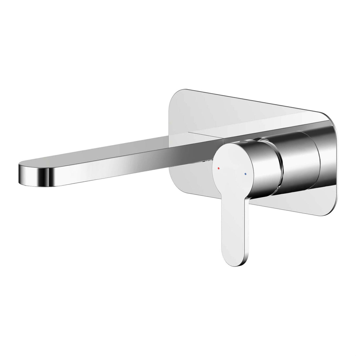 Modern Splash Chrome Wall Mounted Basin Mixer 2 Tap Hole With Plate