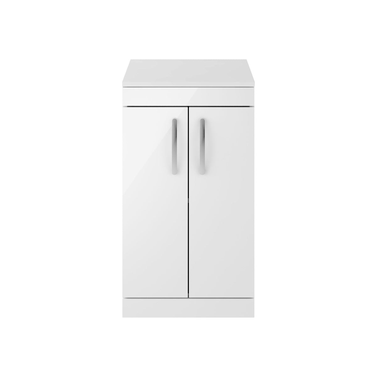 Modern Splash 500mm Gloss White 2 Door Floor Standing Vanity Unit With Co-ordinating Worktop