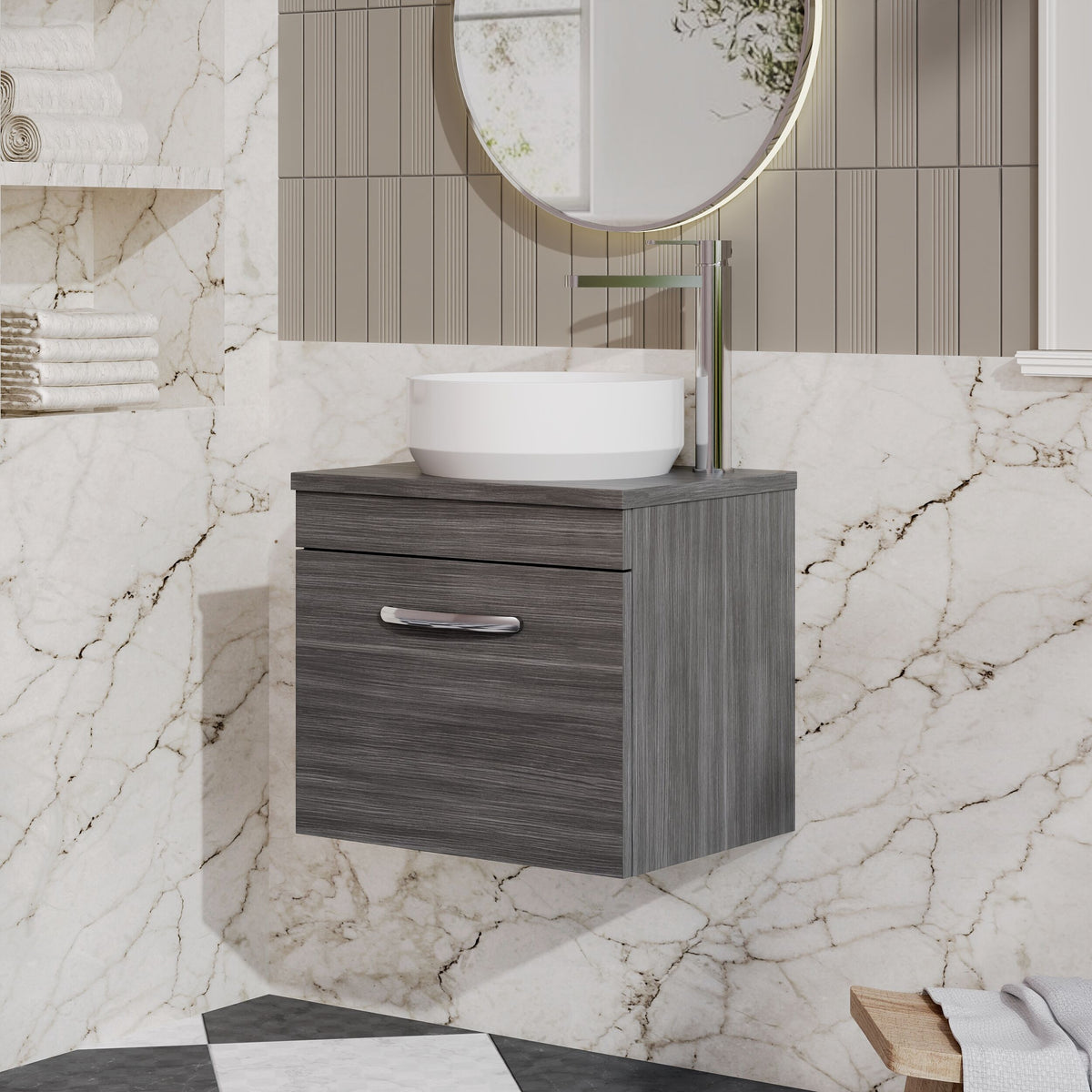 Modern Splash 500mm Wall Hung Vanity Unit With Co-ordinating Worktop