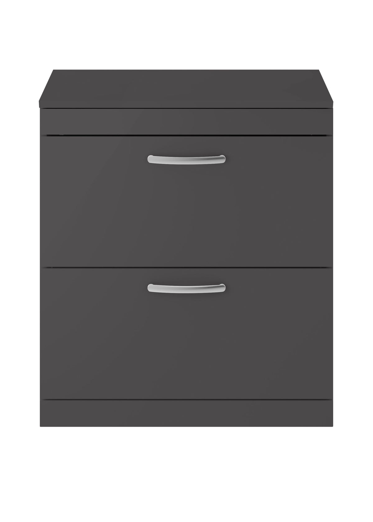 Modern Splash 800mm Gloss Grey 2 Drawer Floor Standing Vanity Unit With Co-ordinating Worktop