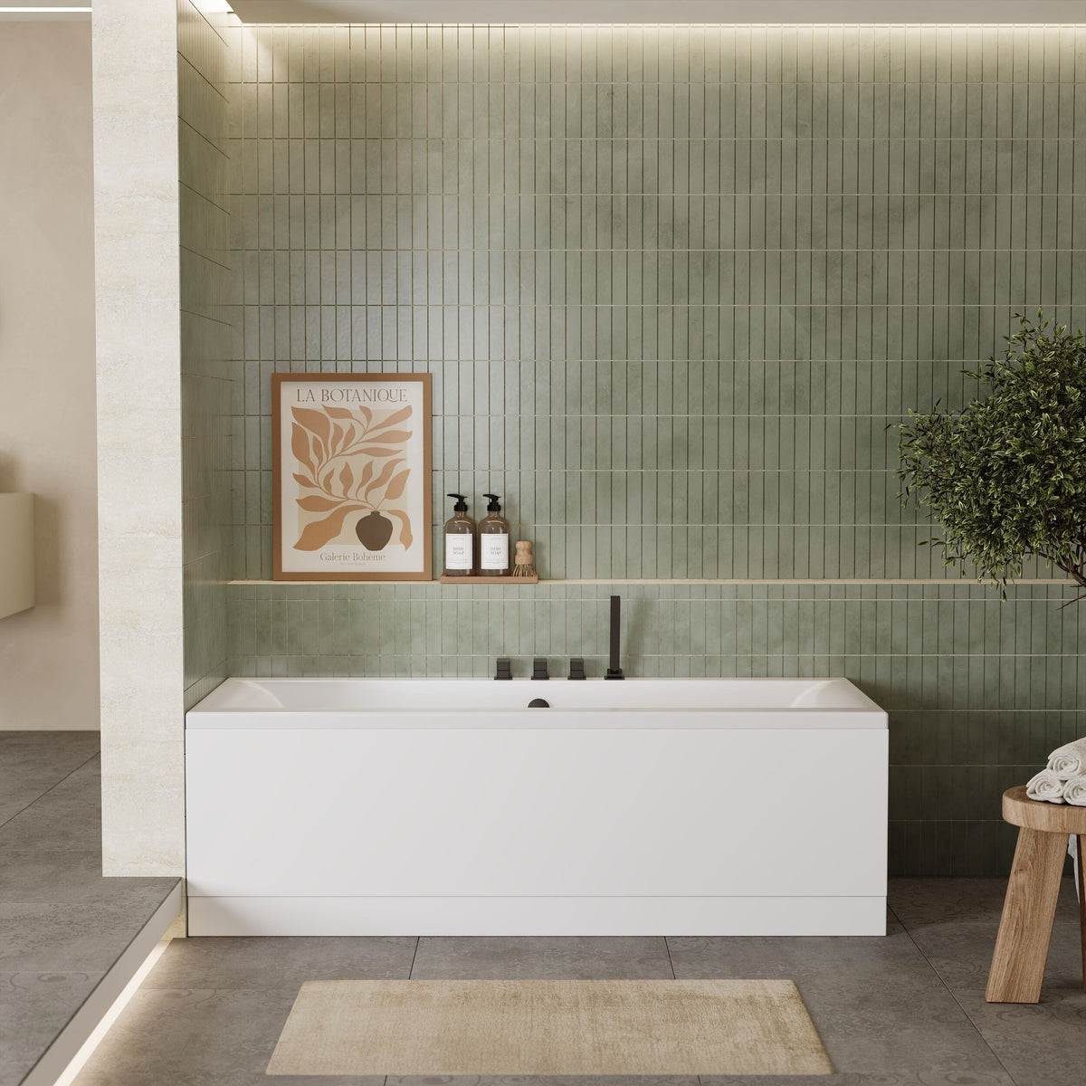 Modern Splash 1700mm x 700mm Square Double Ended Bath With Legs