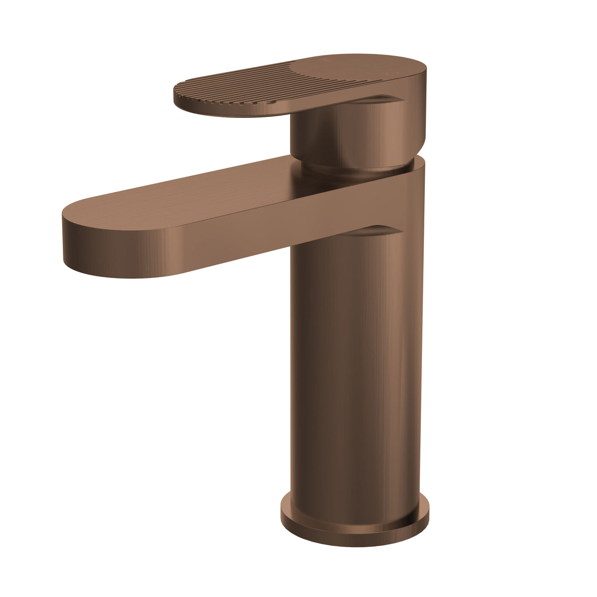 Modern Splash Brushed Bronze Fluted Mono Basin Mixer With Waste