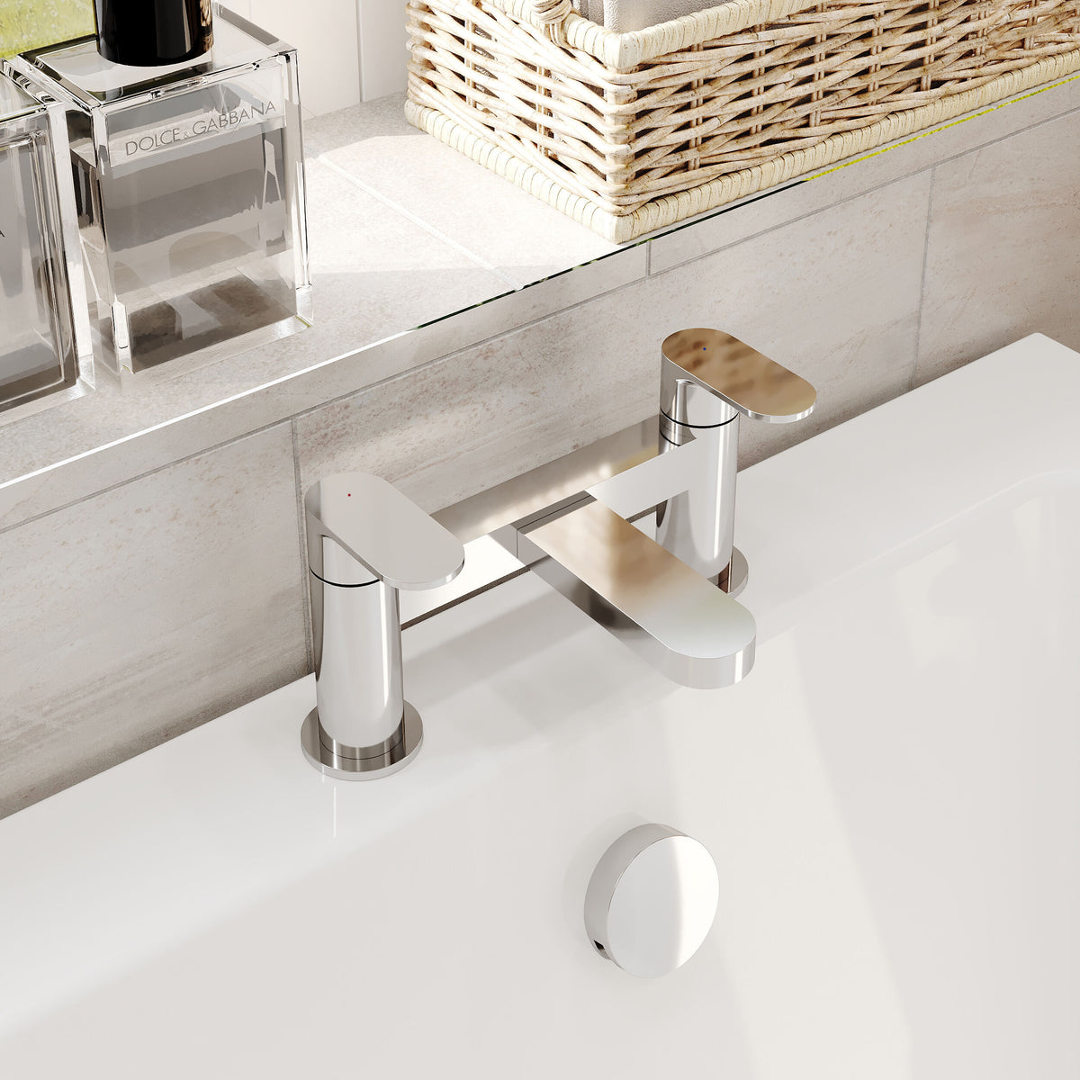 Modern Splash Binsey Chrome Deck Mounted Bath Filler